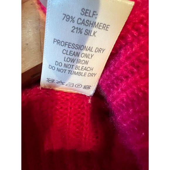 LAPOINTE hot pink cropped cashmere silk sweater size M - Picture 7 of 7